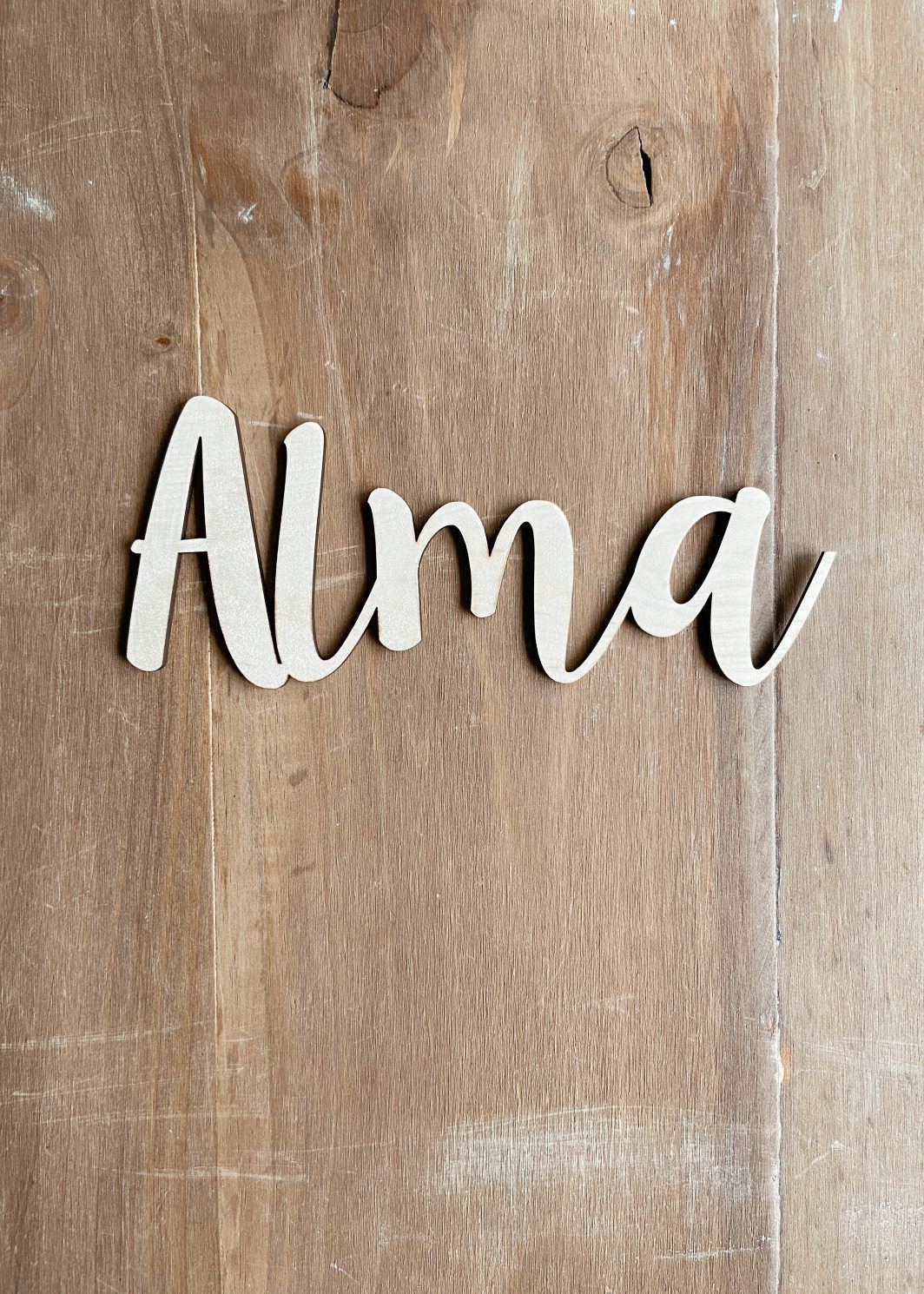 Nombre de madera personalizado pared