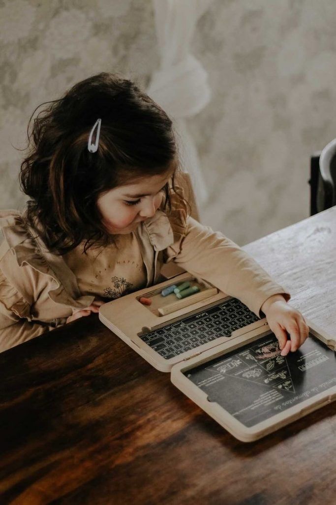Ordenador portátil madera twins mumaoi juguetes educativos montessori