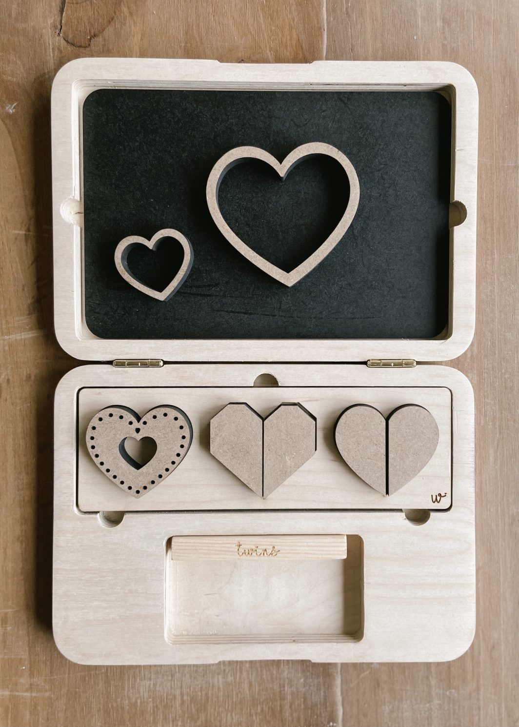 Corazón de madera para niños encajable - TWINS