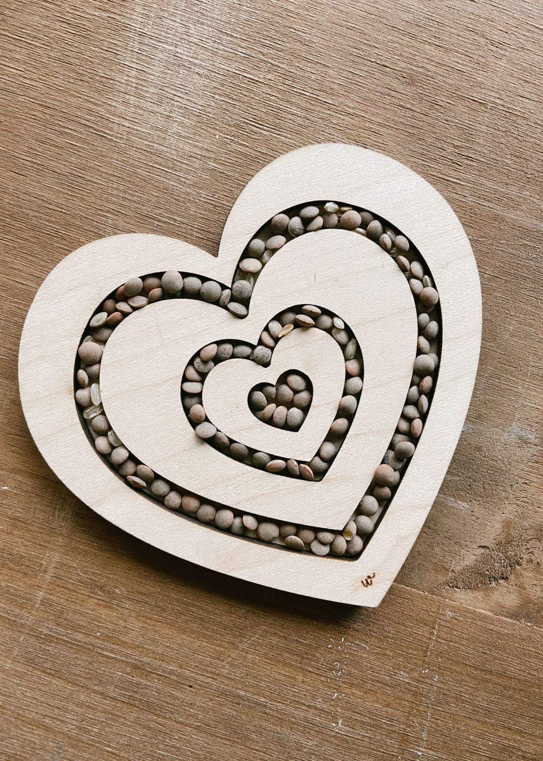 Corazón de madera encajable - TWINS