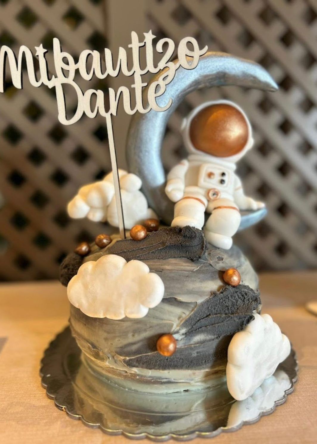 caketopper madera pastel bautizo personalizado nombre TWINS Barcelona