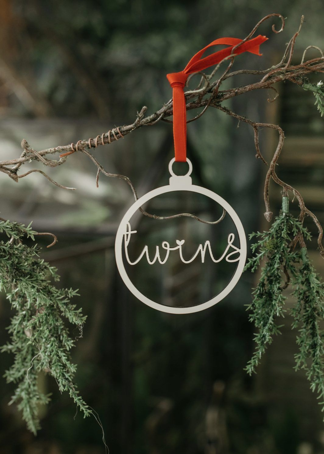 Bola Nombre Madera Personalizado árbol Navidad TWINS