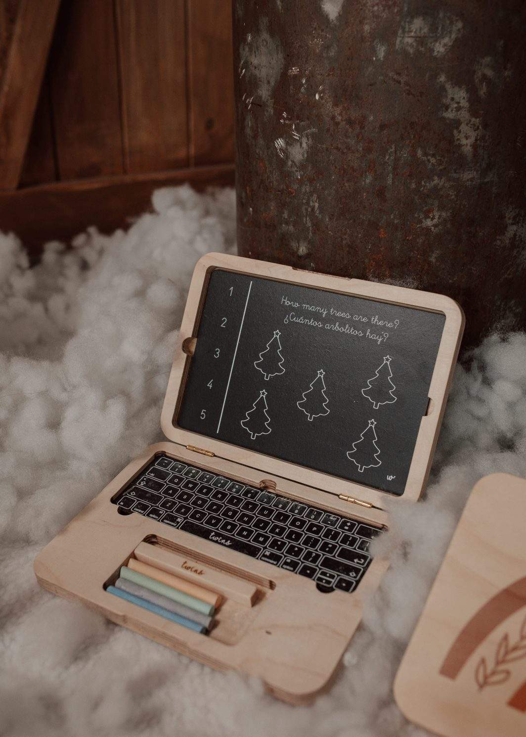 ordenador de madera educativo para niños de juguete