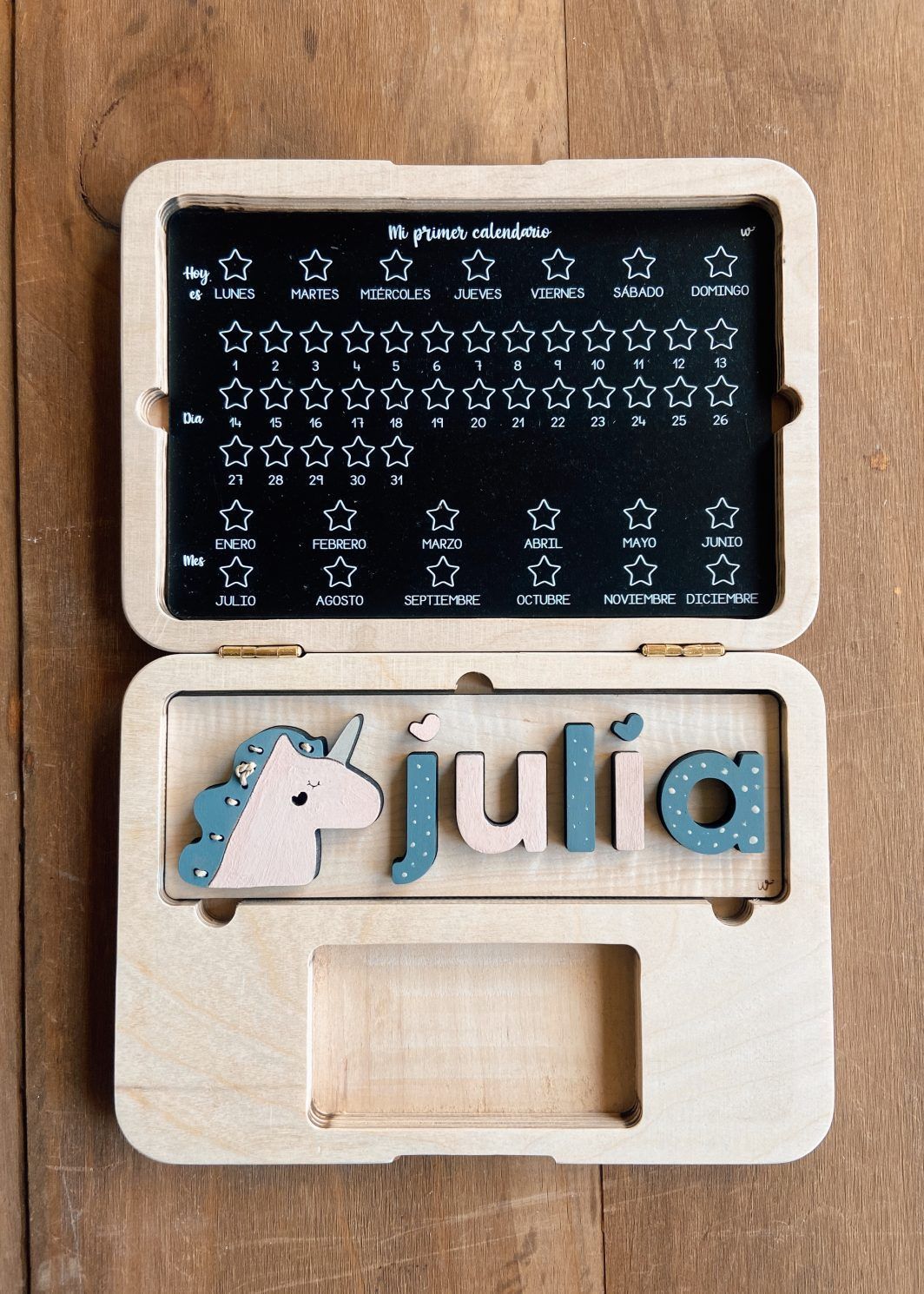 Unicornio Ordenador Madera Personalizado Twins Juguetes Educativos Barcelona