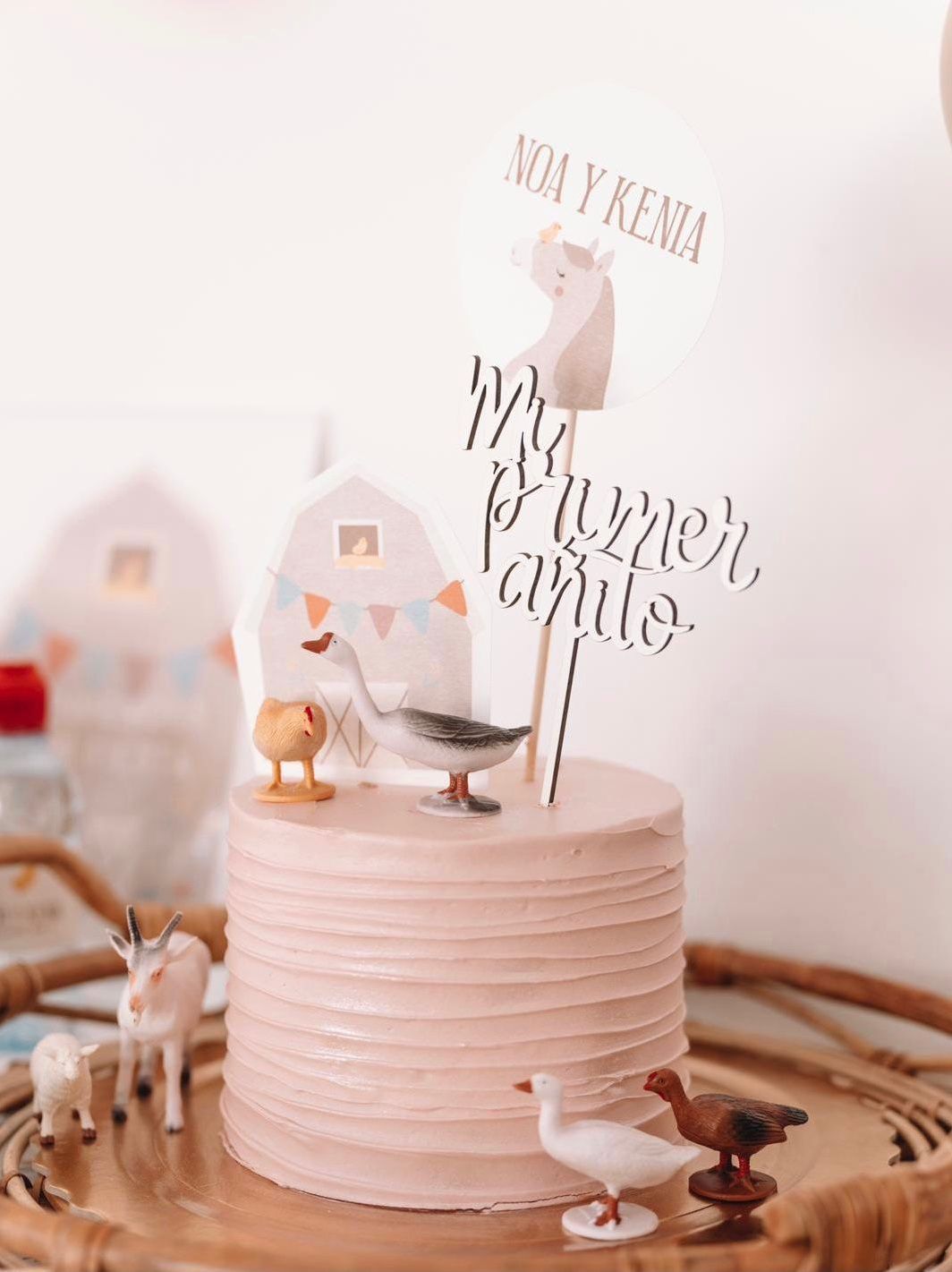 Caketopper Mi primer Añito Pastel Cumpleaños TWINS Mi casa Nordika