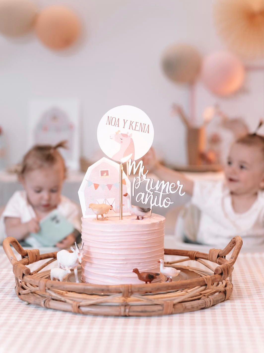 Caketopper Mi primer Añito Pastel Cumpleaños TWINS fiestas