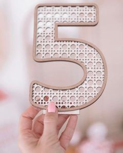 Número Madera Ratán Decoración Fiestas Infantiles Barcelona - TWINS