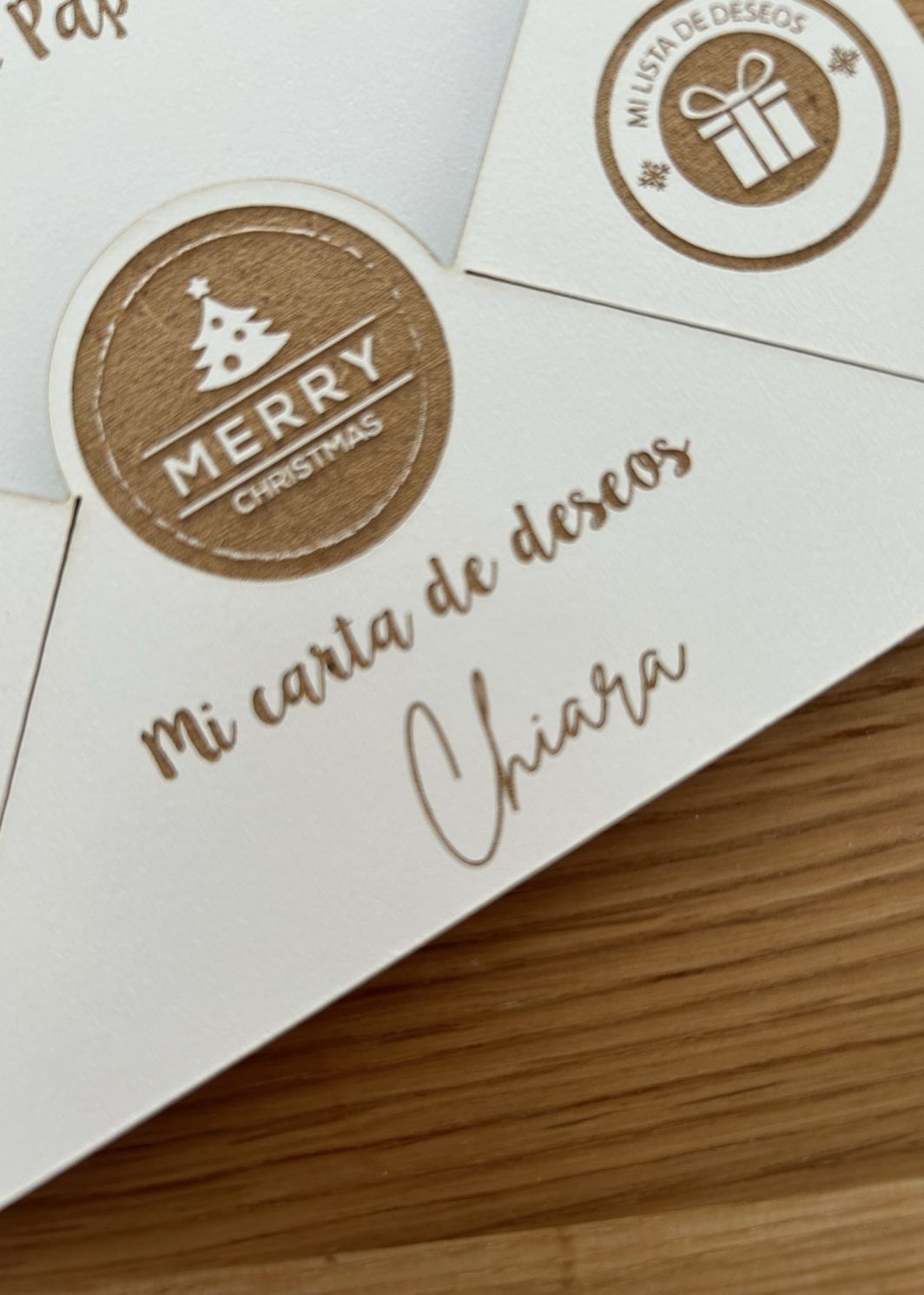 sobre para carta papá noel personalizada niños madera