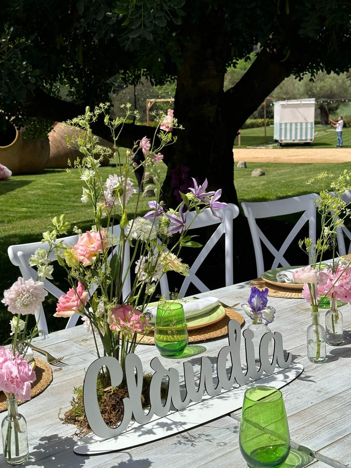 nombre madera con base personalizado decoración comuniones fiestas cumpleaños TWINS Barcelona