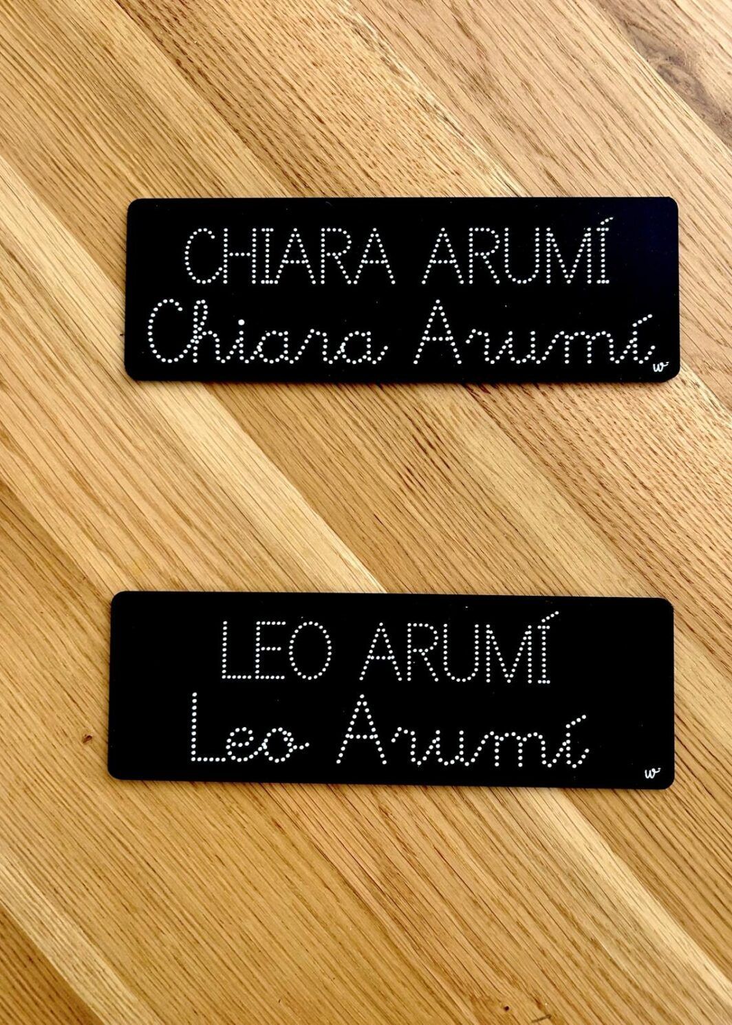 pizarra con nombre personalizada educativa letra ligada
