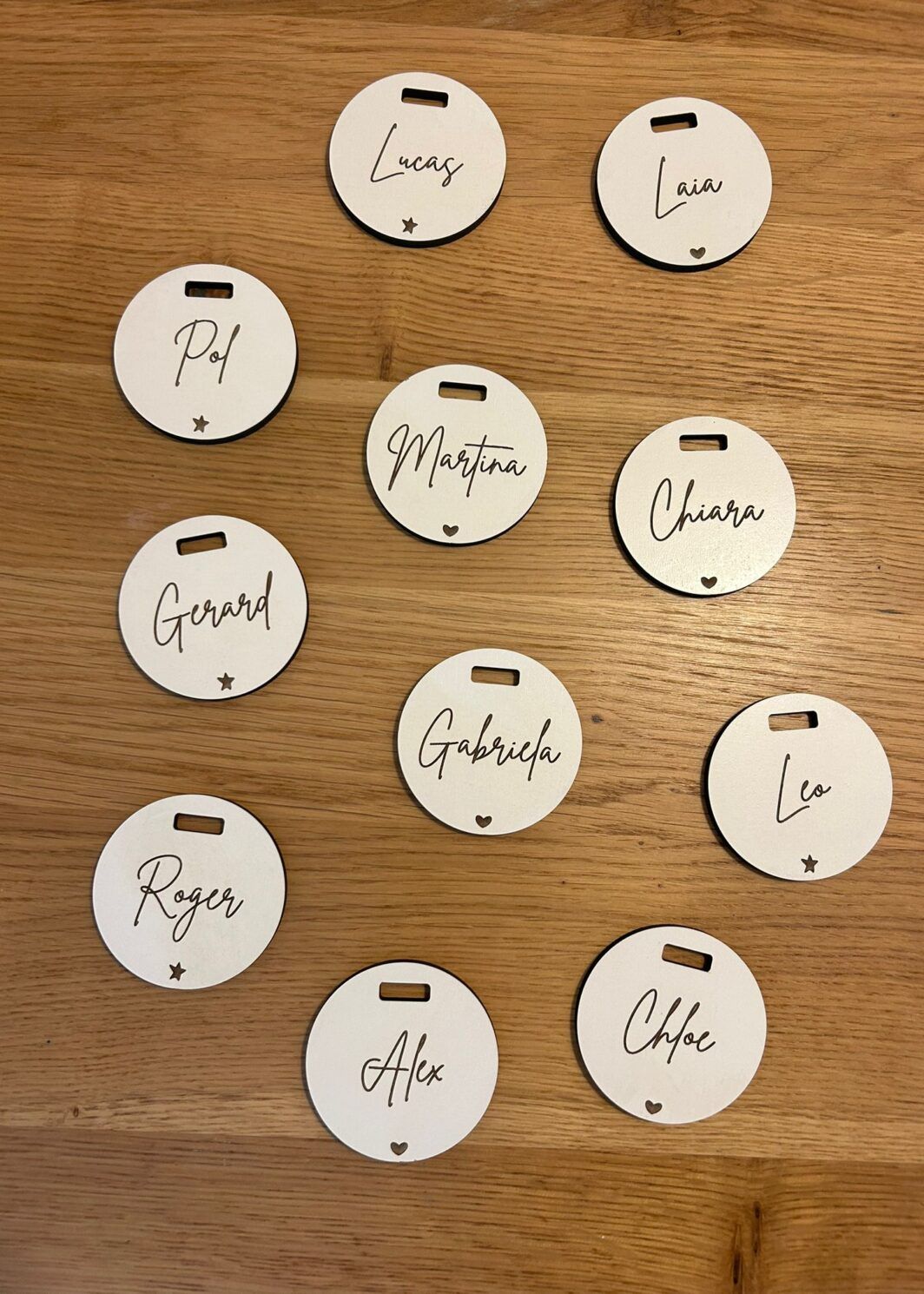 medalla madera personalizada para niños TWINS